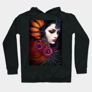 Exotic beauty in feather and flowers Hoodie